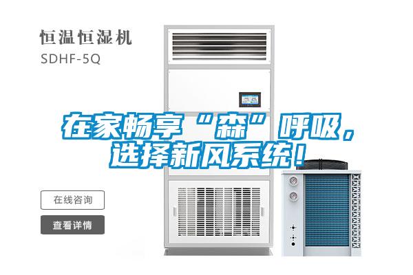 在家暢享“森”呼吸,選擇新風系統!