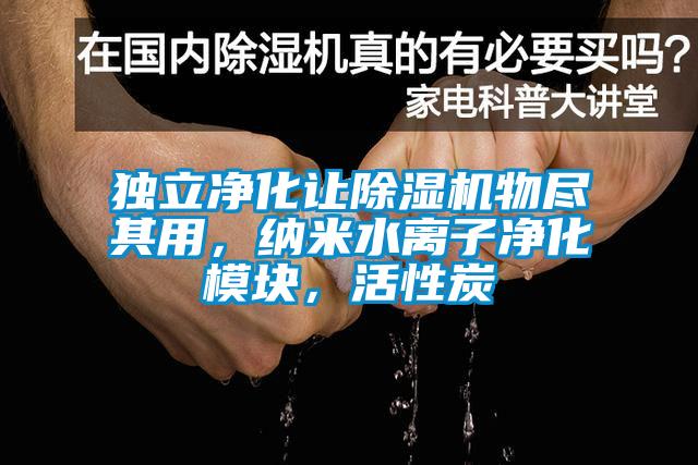 獨立凈化讓除濕機物盡其用,納米水離子凈化模塊,活性炭