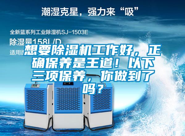 想要除濕機工作好，正確保養是王道！以下三項保養，你做到了嗎？