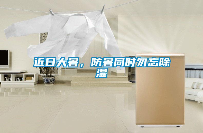 近日大暑，防暑同時勿忘除濕