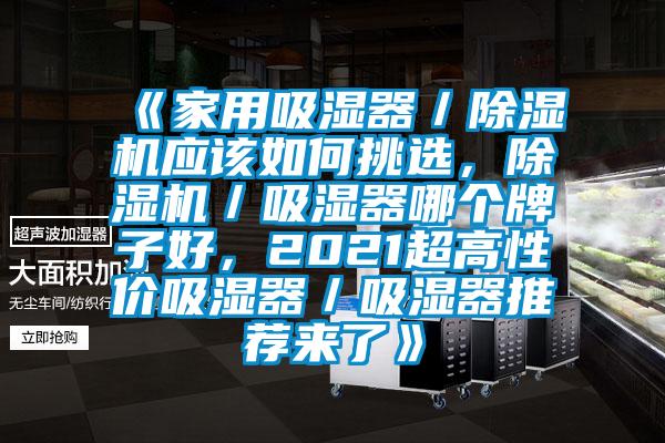 《家用吸濕器／除濕機應該如何挑選，除濕機／吸濕器哪個牌子好，2021超高性價吸濕器／吸濕器推薦來了》